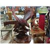 Image 2 : HAND CRAFTED AND INTRICATELY CARVED EAGLE STATUE -  39"H X 20"W - one wing tip repaired