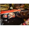 Image 2 : HAND CRAFTED AND PAINTED NATIVE MASK / HEAD DRESS - 1 OF A KIND - HAND SIGNED BY ARTIST - 28" LONG