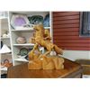 Image 1 : HAND CRAFTED HORSE AND MONKEY - 19" TALL