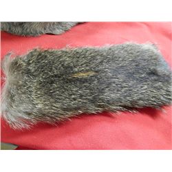 REAL FUR AND LEATHER POUCH /PURSE - ZIPPER CLOSURE