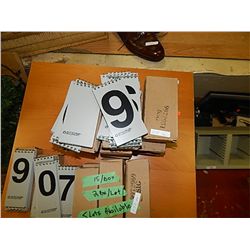 SIGNAGE - COIL BOOK OF NUMBERS - 15 PER BOX - 2 BOXES PER LOT - LARGE