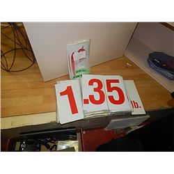 SIGNAGE - FLIP BOOK OF NUMBERS - (EACH PKG CONTAINS - 3 PADS NUMBERS - 1 PAD DECIMALS - 1 PAD OTHER)