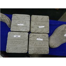 CEMENT - PLAQUES - 4PC