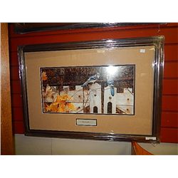FRAMED PRINT - TALK ON THE OLD FENCE - CARL BRENDERS - GALLERY PRICE APPROX. $300