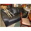 Image 1 : BLACK REAL  LEATHER COUCH