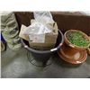 Image 1 : LOT OF PLANT POT, CLAY BEADS AND PLANT MOVER