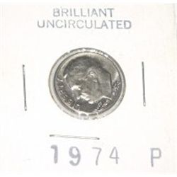 1974-P ROSSEVELT DIME *BU HIGH GRADE*!! COIN CAME OUT OF SAFE!!
