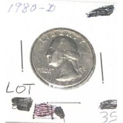 1980-D WASHINGTON QUARTER COIN *AU HIGH GRADE*!! COIN CAME OUT OF SAFE!!