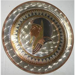 VINTAGE EGYPTIAN *HAND MADE* METAL PLATE WALL HANGER!! ITEM CAME OUT OF SAFE BOX!!