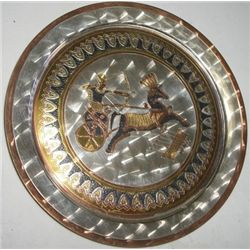 VINTAGE EGYPTIAN *HAND MADE* METAL PLATE WALL HANGER!! ITEM CAME OUT OF SAFE BOX!!