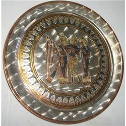 VINTAGE EGYPTIAN *HAND MADE* METAL PLATE WALL HANGER!! ITEM CAME OUT OF SAFE BOX!!