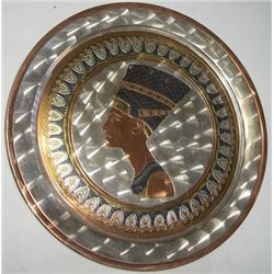 VINTAGE EGYPTIAN *HAND MADE* METAL PLATE WALL HANGER!! ITEM CAME OUT OF SAFE BOX!!