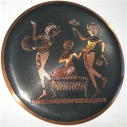 VINTAGE EGYPTIAN *HAND MADE* METAL PLATE WALL HANGER!! ITEM CAME OUT OF SAFE BOX!!