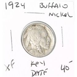 1924 *RARE KEY DATE* BUFFALO NICKEL RED BOOK VALUE $40.00+ *NICE EARLY EXTRA FINE GRADE*!!