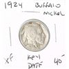 Image 1 : 1924 *RARE KEY DATE* BUFFALO NICKEL RED BOOK VALUE $40.00+ *NICE EARLY EXTRA FINE GRADE*!!