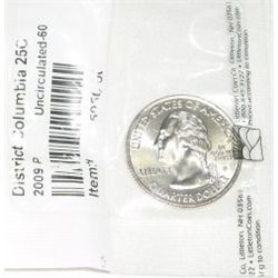 2009-P *DISTRICT OF COLUMBIA* QUARTER *NICE MS-60 HIGH GRADE* IN PACKAGE!! COIN CAME OUT OF SAFE!!