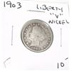 Image 1 : 1903 *RARE KEY DATE* LIBERTY "V" NICKEL RED BOOK VALUE $10.00+ *RARE EARLY FINE GRADE*!!