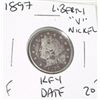 Image 1 : 1897 *RARE KEY DATE* LIBERTY "V" NICKEL RED BOOK VALUE $20.00+ *RARE EARLY FINE GRADE*!!