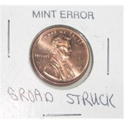 2000 *EXTREMELY RARE MINT ERROR-BROAD STRUCK* LINCOLN PENNY *MS UNC HIGH GRADE*!!