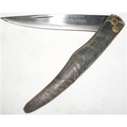 VINTAGE Yatagan Horn Handle knife is native to the Basque Country region in Northern France STAMPED