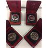 Image 1 : Lot 4 Cased Silver Dollars 1975-1978 with Estate Bank Notes