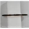 Image 1 : Rose Gold Bangle Cuff Bracelet w/ Jet Black Swarovski Elements Bead Set.