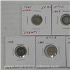 Image 2 : Lot of 5 NFLD Silver 5c Coins - Mixed Dates.