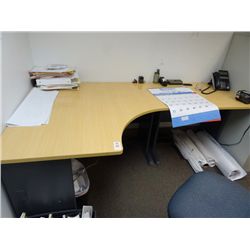 Light Wood L Shaped Desk