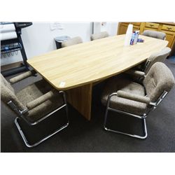 Oak Conference Table w/6 Chairs - Approx. 8'