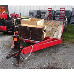 T/A 22' Stake Bed Equip. Trlr. W/Ramps & Tool Box, 3FLT6082XX, Tag V626MT