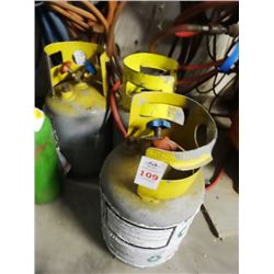 3 Refrigerant Tanks - 1 Marked R22 - Full - 3 Times the Money