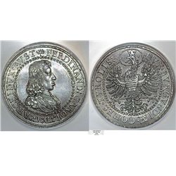 Austria. Hall. Archeduke Ferdinand Karl (1632-1662)  AR Double (2) Taler 1646. NGC AU58, sharp, tone