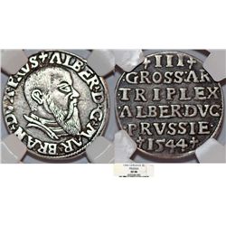 Germany: Duchy of Prussia (Ex-Teutons State). Albrecht von Hohenzollern (1525-1568) AR 3 Gross 1544.