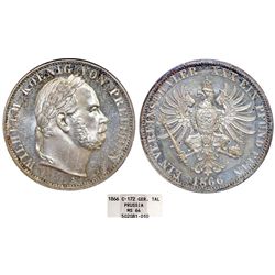 Germany. Kingdom of Prussia. Wilhelm I (1861-1888) AR Taler 1868 A. NGC MS62, toned.