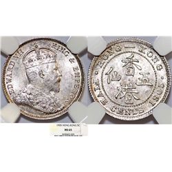 Hong Kong as British Colony. King Edward VII (1902-1910). AR 5 Cents 1905. NGC MS65, lightly toned.
