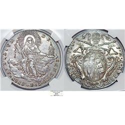 Italy. Papal State. Bologna. Pius VII (1800-1823) AR Scudo 1818B (An XVIII).  NGC AU53, toned. Nice.