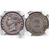 Image 1 : Mauritius as British Colony. Empress Victoria AE 2 Cent 1888. NGC AU58BN.