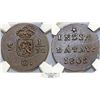 Image 1 : Netherlands East Indies. Holland issue of Batavian Repuiblic. AE 1/2 Duit 1805. NGC AU50BN
