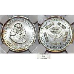 South Africa. Republic. AR 5 Cents 1961. NGC PF67, toned!
