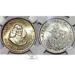 South Africa. Republic. AR 10 Cents 1964. NGC PF66, toned!