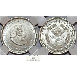 South Africa. Republic. AR 5 Cents 1964. NGC MS65