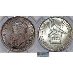 Southern Rhodesia. British Rule. AR Shilling 1937. PCGS MS64, great patina