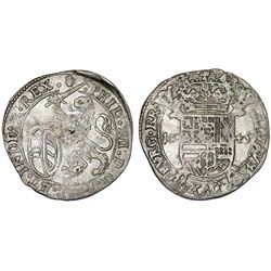 BELGIUM. SPANISH NETHERLANDS. BRABANT. PHILLIP IV (1621-1665). AR 1 ESCALIN 1645. AVF