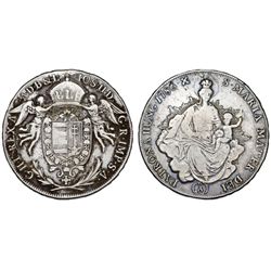 IMPERIAL AUSTRIA-HUNGARY. JOSEPH II (1780-1790). AR MADONNA HALF THALER 1786 X- A. FINE+