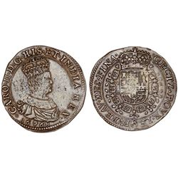 SPANISH NETHERLANDS. ANTWERP. CHARLES II (1661-1665-1700). CU TREASURY TOKEN 1668. AXF