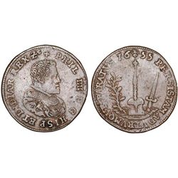 SPANISH NETHERLANDS. BELGIUM. BRABANT. PHILLIP IV OF SPAIN (1621-1665). CU TOKEN DECLARATION OF WAR 
