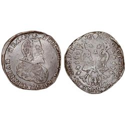 SPANISH NETHERLANDS. BELGIUM. BRABANT. PHILLIP IV OF SPAIN (1621-1665). CU TREASURY TOKEN 1662. VF