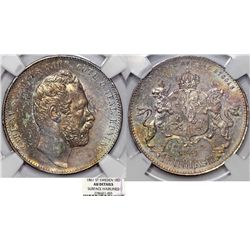 Sweden. King Carl XV Adolf (1859-1872). AR Riksdaler Riksmynt 1861 ST. NGC AU Details