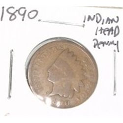 1890 INDIAN HEAD PENNY *NICE EARLY GOOD GRADE* COIN!! COIN CAME OUT OF SAFE!!