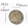 Image 1 : 1922 FRANCE 1 FRANC *NICE EARLY EXTRA FINE GRADE* COIN!! COIN CAME OUT OF SAFE!!